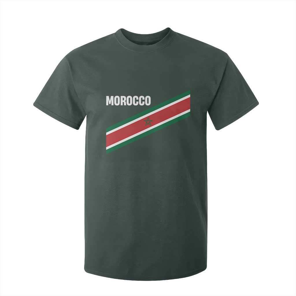 Morocco Moroccan Flag T Shirt For Kid Green Star Maroc Stripes TS11 Dark Forest Green Print Your Wear