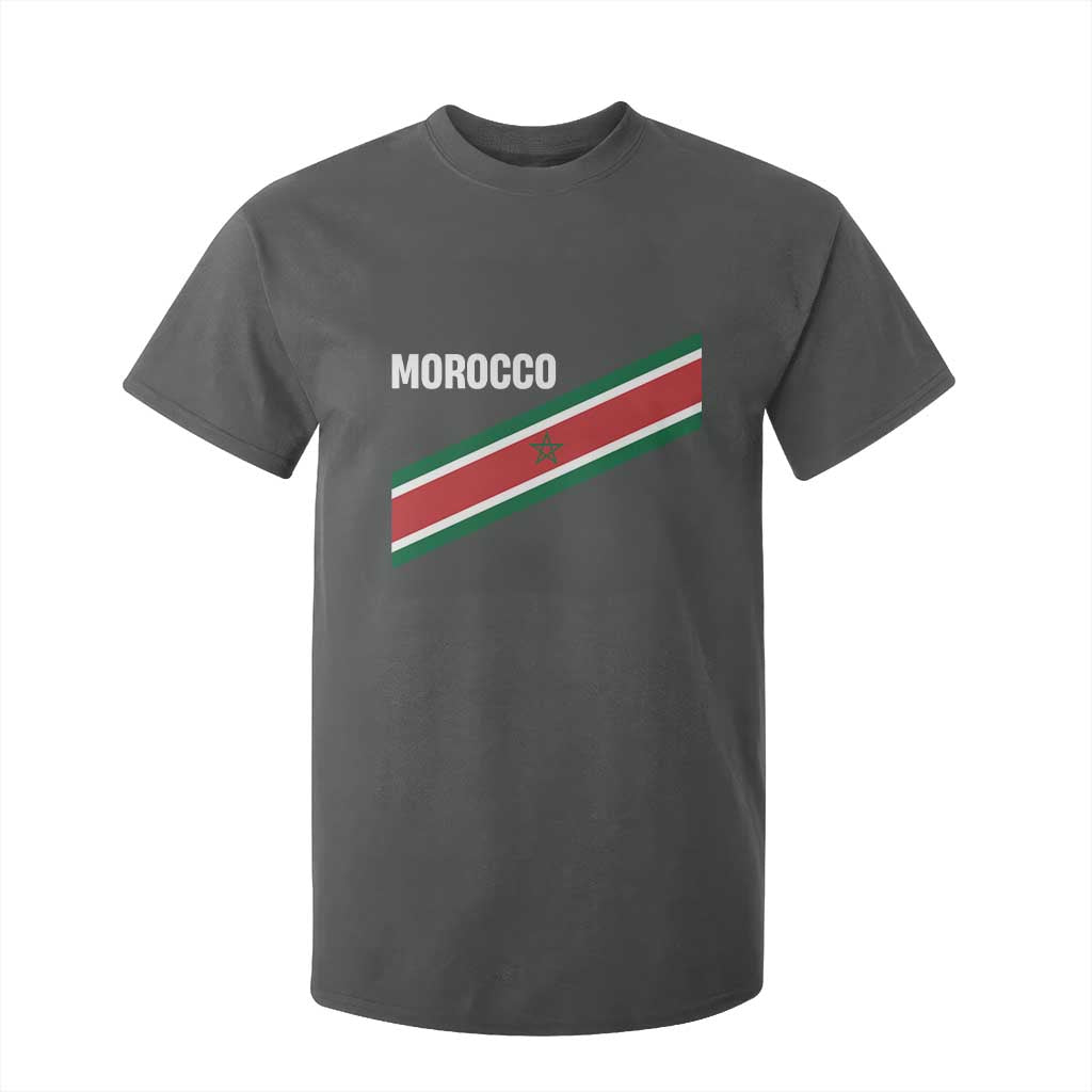 Morocco Moroccan Flag T Shirt For Kid Green Star Maroc Stripes TS11 Dark Heather Print Your Wear