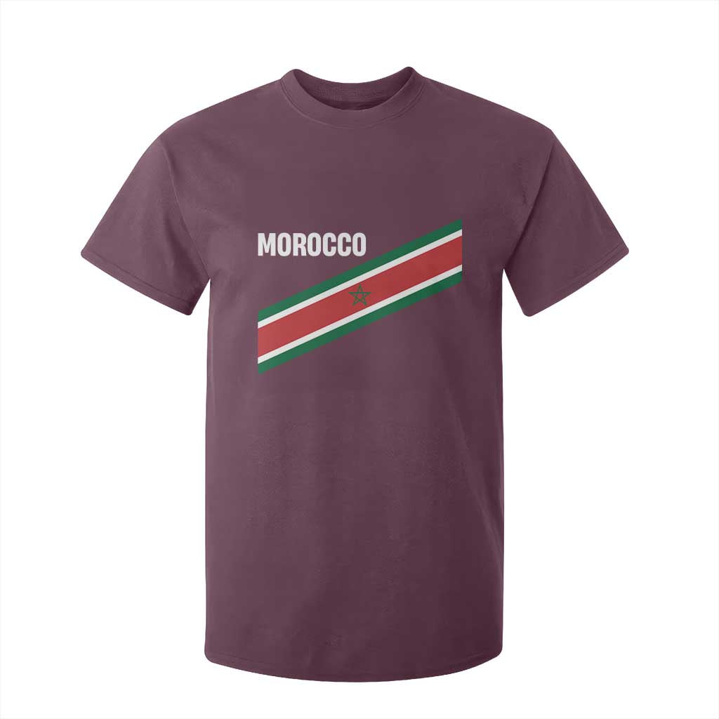 Morocco Moroccan Flag T Shirt For Kid Green Star Maroc Stripes TS11 Maroon Print Your Wear