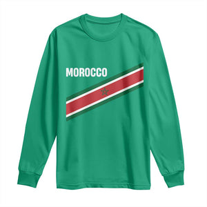 Morocco Moroccan Flag Long Sleeve Shirt Green Star Maroc Stripes TS11 Irish Green Print Your Wear