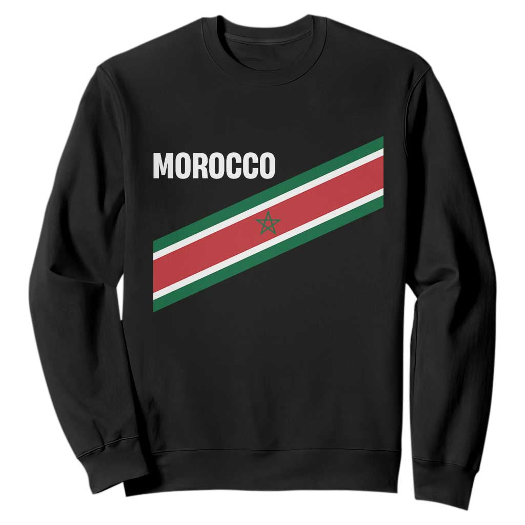 Morocco Moroccan Flag Sweatshirt Green Star Maroc Stripes TS11 Black Print Your Wear