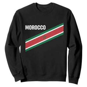 Morocco Moroccan Flag Sweatshirt Green Star Maroc Stripes TS11 Black Print Your Wear