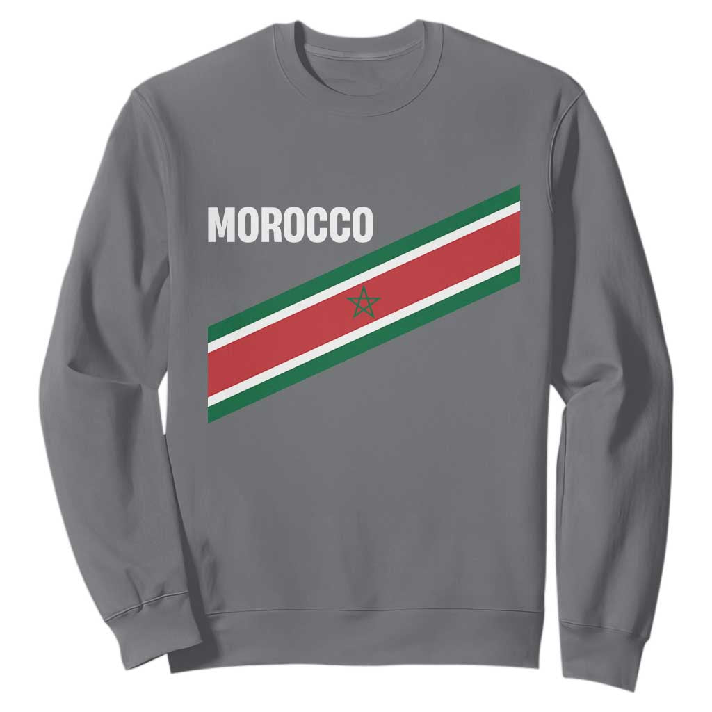 Morocco Moroccan Flag Sweatshirt Green Star Maroc Stripes TS11 Charcoal Print Your Wear