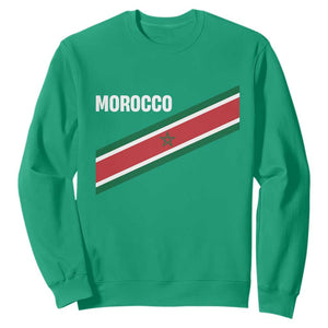 Morocco Moroccan Flag Sweatshirt Green Star Maroc Stripes TS11 Irish Green Print Your Wear