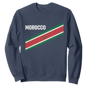 Morocco Moroccan Flag Sweatshirt Green Star Maroc Stripes TS11 Navy Print Your Wear