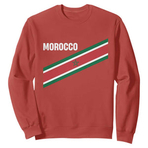 Morocco Moroccan Flag Sweatshirt Green Star Maroc Stripes TS11 Red Print Your Wear