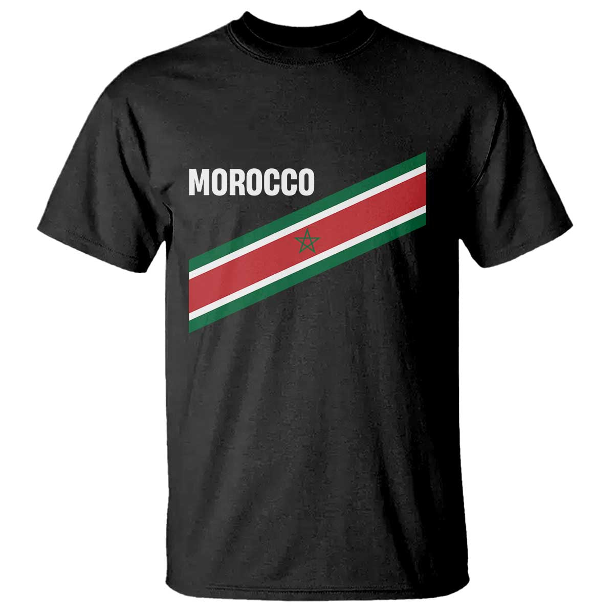 Morocco Moroccan Flag T Shirt Green Star Maroc Stripes TS11 Black Print Your Wear