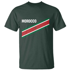 Morocco Moroccan Flag T Shirt Green Star Maroc Stripes TS11 Dark Forest Green Print Your Wear
