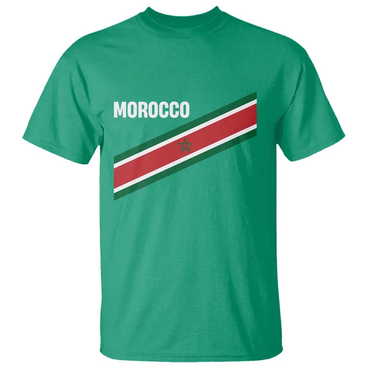 Morocco Moroccan Flag T Shirt Green Star Maroc Stripes TS11 Irish Green Print Your Wear