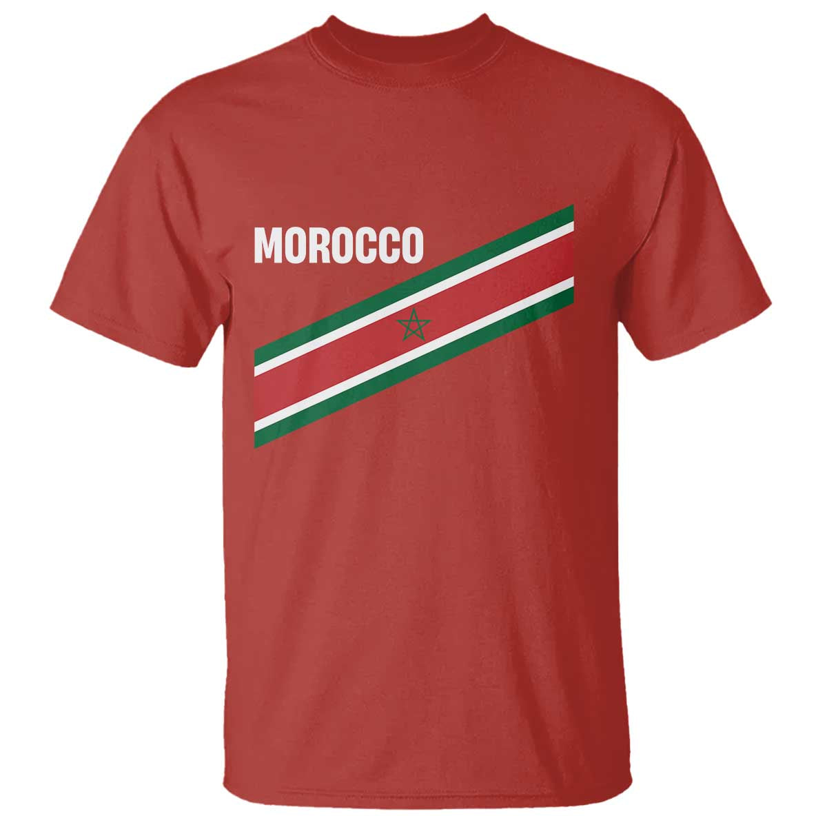 Morocco Moroccan Flag T Shirt Green Star Maroc Stripes TS11 Red Print Your Wear