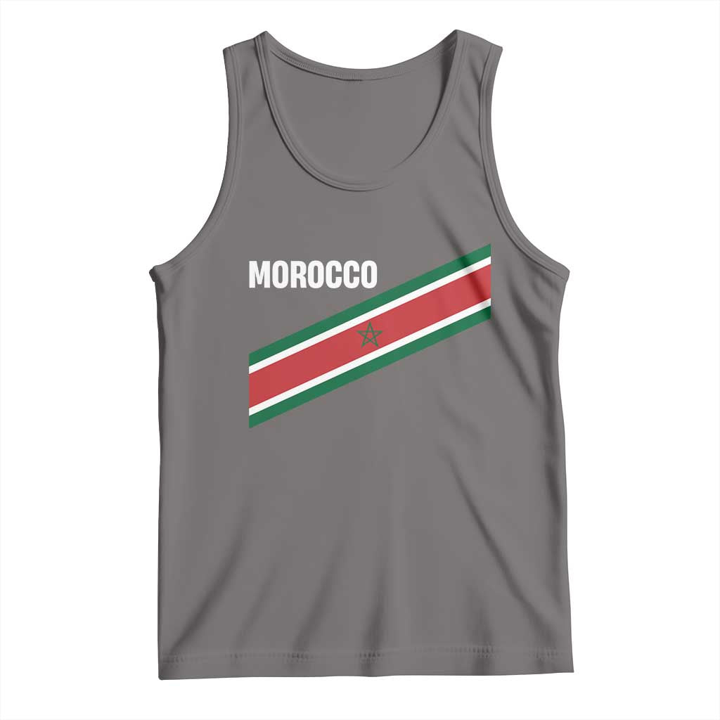 Morocco Moroccan Flag Tank Top Green Star Maroc Stripes TS11 Deep Heather Print Your Wear