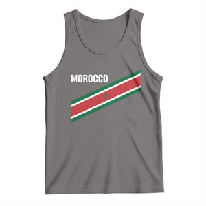 Morocco Moroccan Flag Tank Top Green Star Maroc Stripes TS11 Deep Heather Print Your Wear