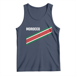 Morocco Moroccan Flag Tank Top Green Star Maroc Stripes TS11 Navy Print Your Wear