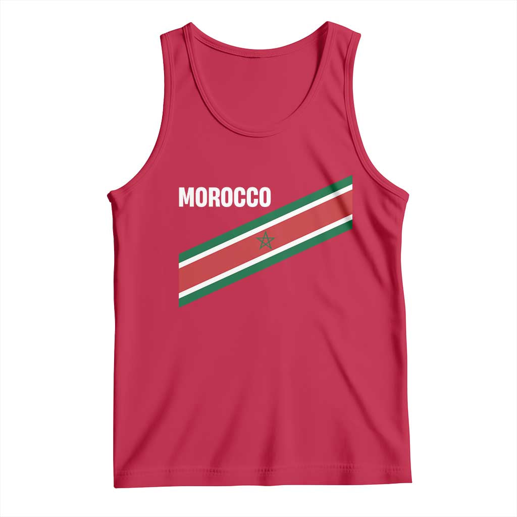 Morocco Moroccan Flag Tank Top Green Star Maroc Stripes TS11 Red Print Your Wear