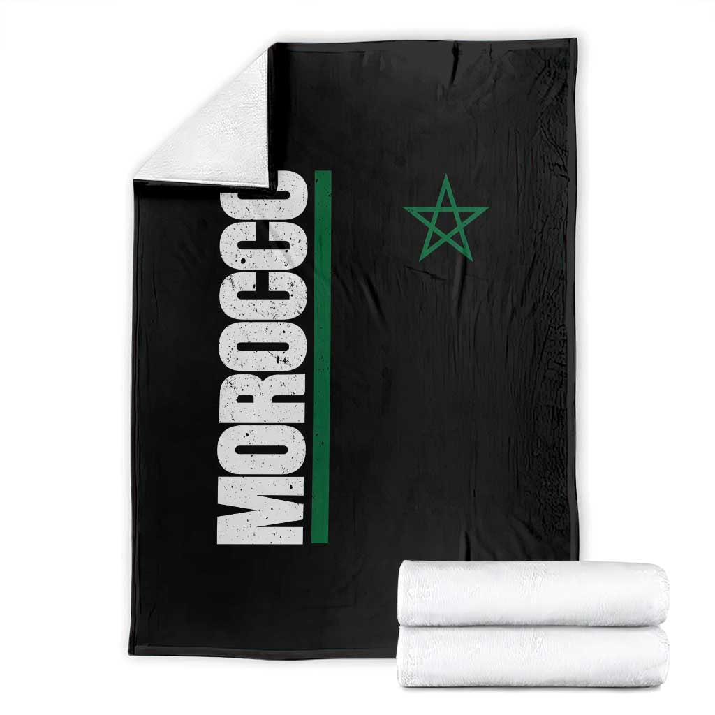 Morocco Green Star Flag Patriotic Moroccan Pride Throw Blanket TS11 Black Print Your Wear