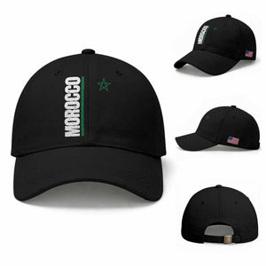Morocco Green Star Flag Patriotic Moroccan Pride Baseball Cap TS11 Baseball Cap Universal Fit Black Print Your Wear