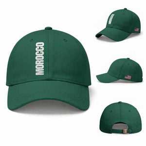 Morocco Green Star Flag Patriotic Moroccan Pride Baseball Cap TS11 Baseball Cap Universal Fit Irish Green Print Your Wear