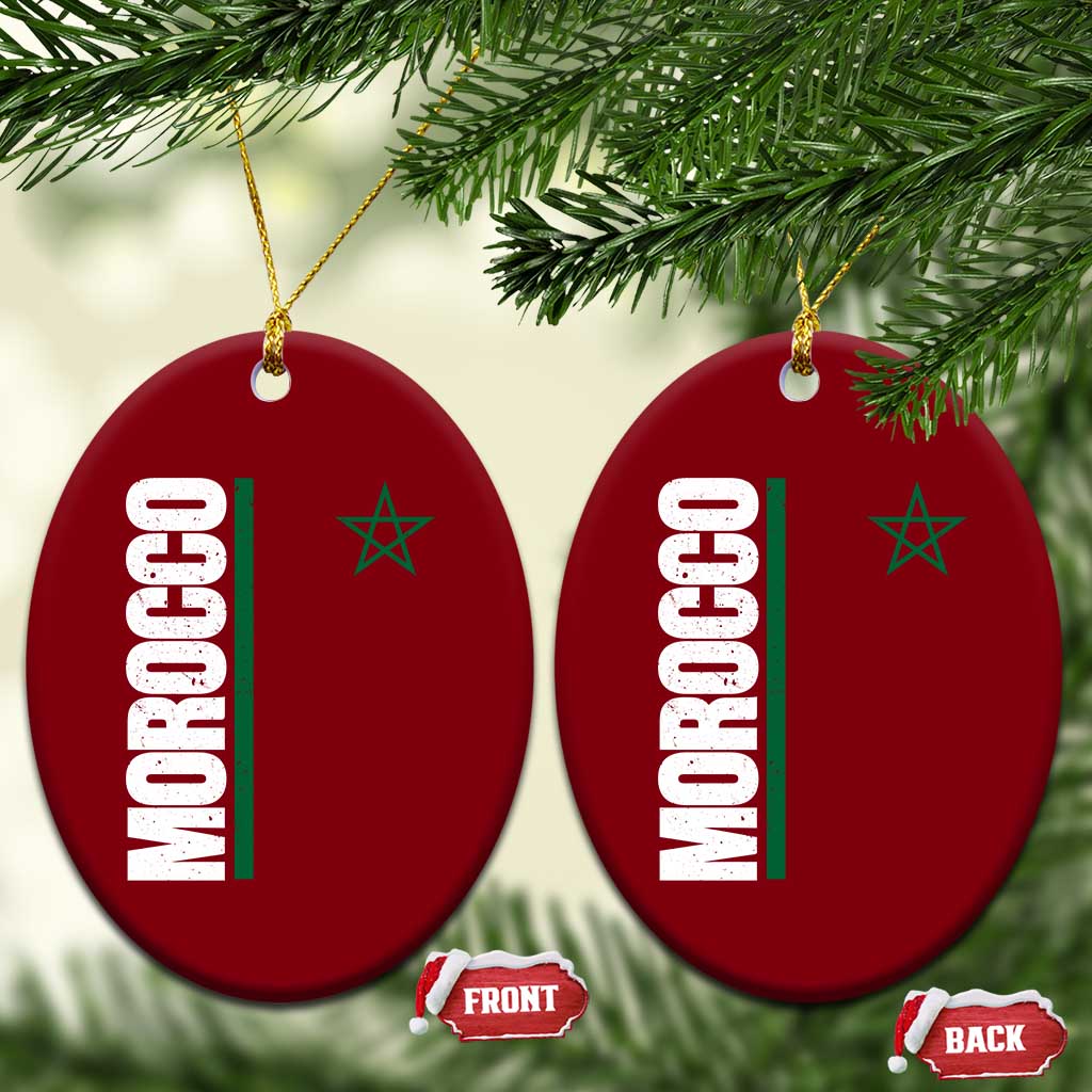 Morocco Green Star Flag Patriotic Moroccan Pride Ceramic Ornament TS11 Print Your Wear