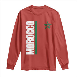 Morocco Green Star Flag Patriotic Moroccan Pride Long Sleeve Shirt TS11 Red Print Your Wear