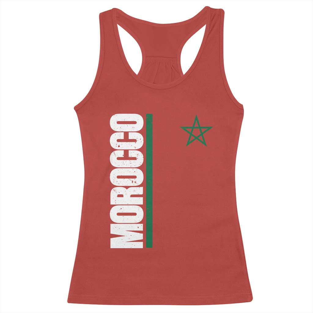 Morocco Green Star Flag Patriotic Moroccan Pride Racerback Tank Top TS11 Red Print Your Wear