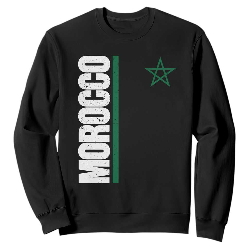 Morocco Green Star Flag Patriotic Moroccan Pride Sweatshirt TS11 Black Print Your Wear