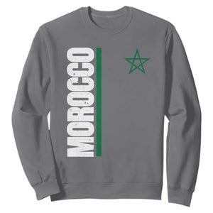 Morocco Green Star Flag Patriotic Moroccan Pride Sweatshirt TS11 Charcoal Print Your Wear