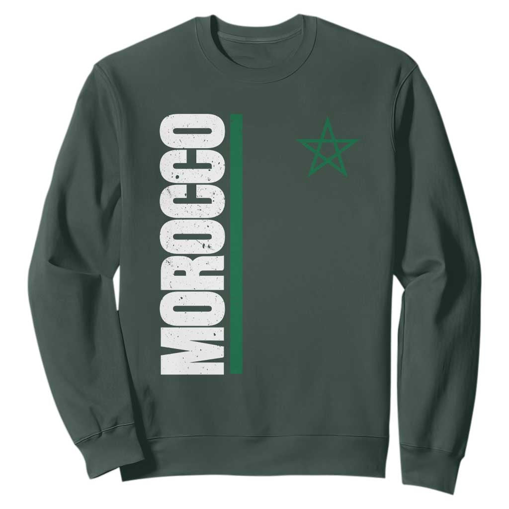 Morocco Green Star Flag Patriotic Moroccan Pride Sweatshirt TS11 Dark Forest Green Print Your Wear