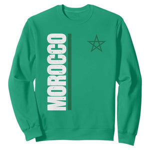 Morocco Green Star Flag Patriotic Moroccan Pride Sweatshirt TS11 Irish Green Print Your Wear