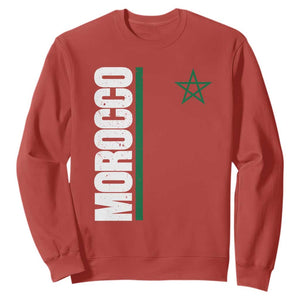 Morocco Green Star Flag Patriotic Moroccan Pride Sweatshirt TS11 Red Print Your Wear