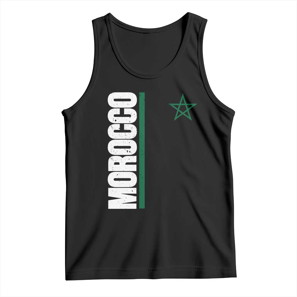 Morocco Green Star Flag Patriotic Moroccan Pride Tank Top TS11 Black Print Your Wear