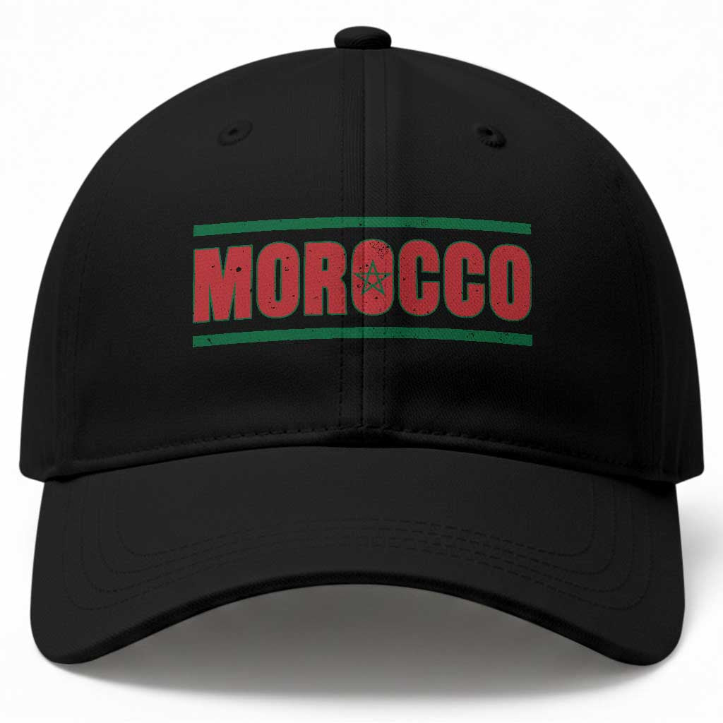 Proud Moroccan Vintage Marocco Flag Green Stripes Baseball Cap TS11 Print Your Wear