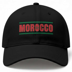 Proud Moroccan Vintage Marocco Flag Green Stripes Baseball Cap TS11 Print Your Wear