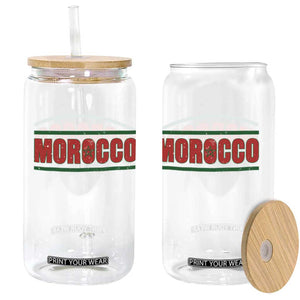 Proud Moroccan Vintage Marocco Flag Green Stripes Glass Can TS11 Print Your Wear