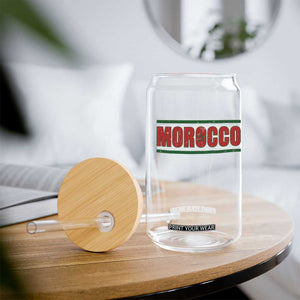 Proud Moroccan Vintage Marocco Flag Green Stripes Glass Can TS11 Print Your Wear