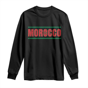 Proud Moroccan Vintage Marocco Flag Green Stripes Long Sleeve Shirt TS11 Black Print Your Wear