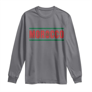 Proud Moroccan Vintage Marocco Flag Green Stripes Long Sleeve Shirt TS11 Charcoal Print Your Wear