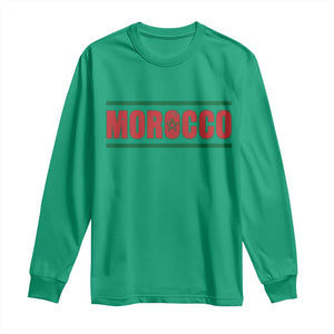 Proud Moroccan Vintage Marocco Flag Green Stripes Long Sleeve Shirt TS11 Irish Green Print Your Wear