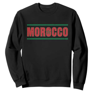 Proud Moroccan Vintage Marocco Flag Green Stripes Sweatshirt TS11 Black Print Your Wear
