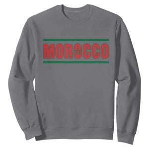 Proud Moroccan Vintage Marocco Flag Green Stripes Sweatshirt TS11 Charcoal Print Your Wear