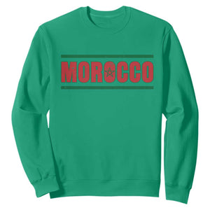 Proud Moroccan Vintage Marocco Flag Green Stripes Sweatshirt TS11 Irish Green Print Your Wear