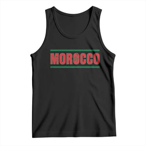 Proud Moroccan Vintage Marocco Flag Green Stripes Tank Top TS11 Black Print Your Wear