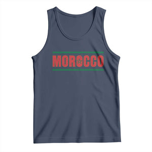 Proud Moroccan Vintage Marocco Flag Green Stripes Tank Top TS11 Navy Print Your Wear