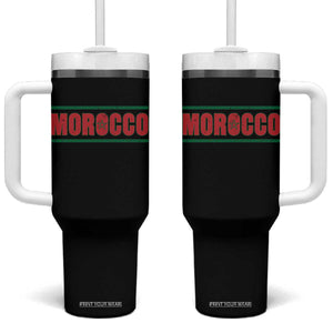 Proud Moroccan Vintage Marocco Flag Green Stripes Tumbler With Handle TS11 One Size: 40 oz Black Print Your Wear