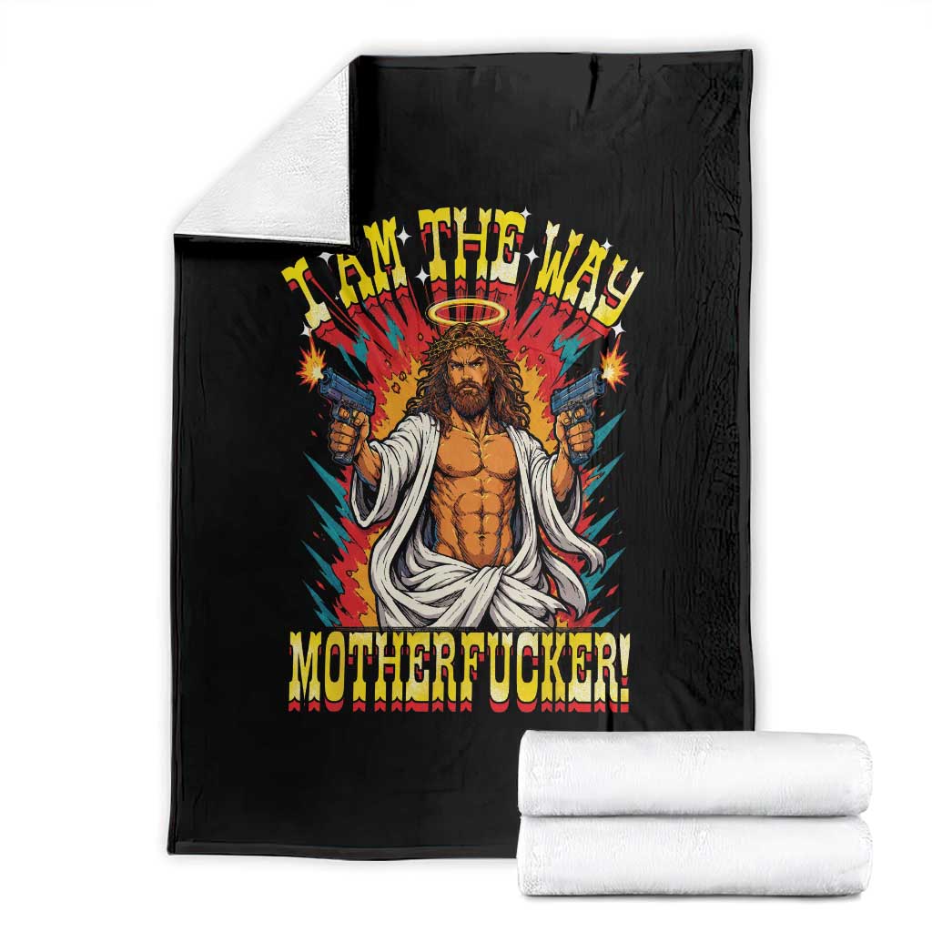 Funny Jesus LitRPG I Am The Way Motherfucker Throw Blanket TS11 Black Print Your Wear