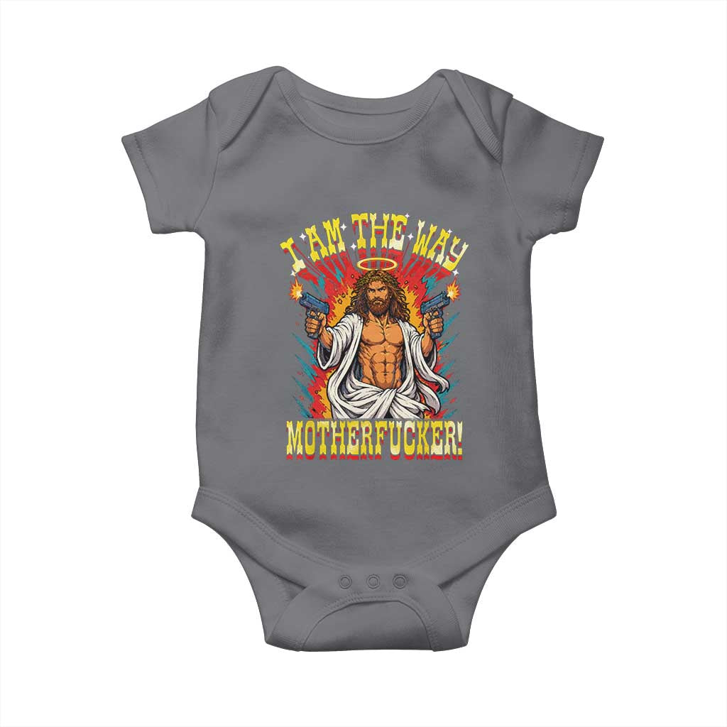 Funny Jesus LitRPG I Am The Way Motherfucker Baby Onesie TS11 Charcoal Print Your Wear