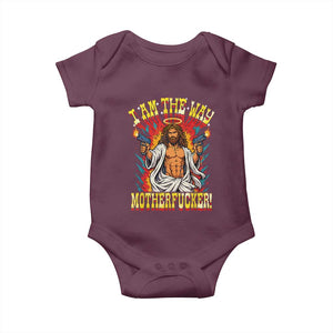 Funny Jesus LitRPG I Am The Way Motherfucker Baby Onesie TS11 Maroon Print Your Wear