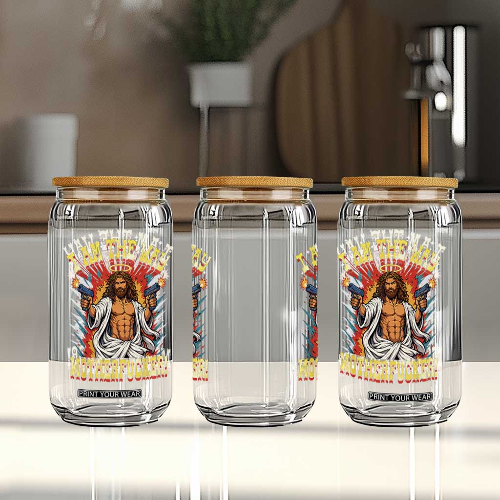 Funny Jesus LitRPG I Am The Way Motherfucker Glass Can TS11 Print Your Wear