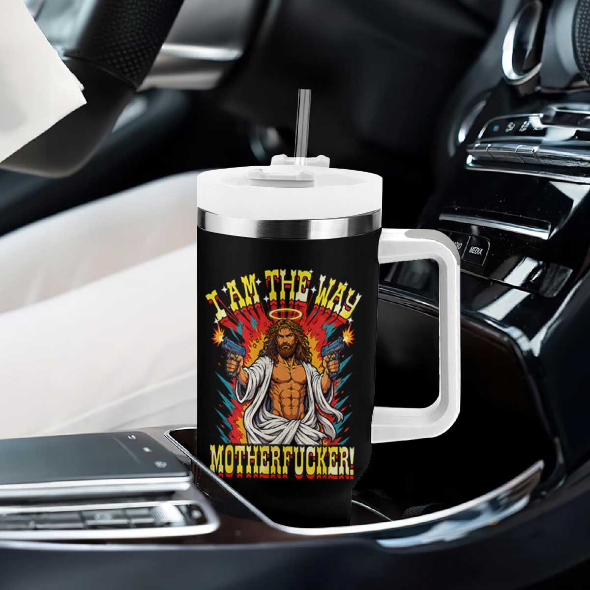 Funny Jesus LitRPG I Am The Way Motherfucker Tumbler With Handle TS11 Print Your Wear