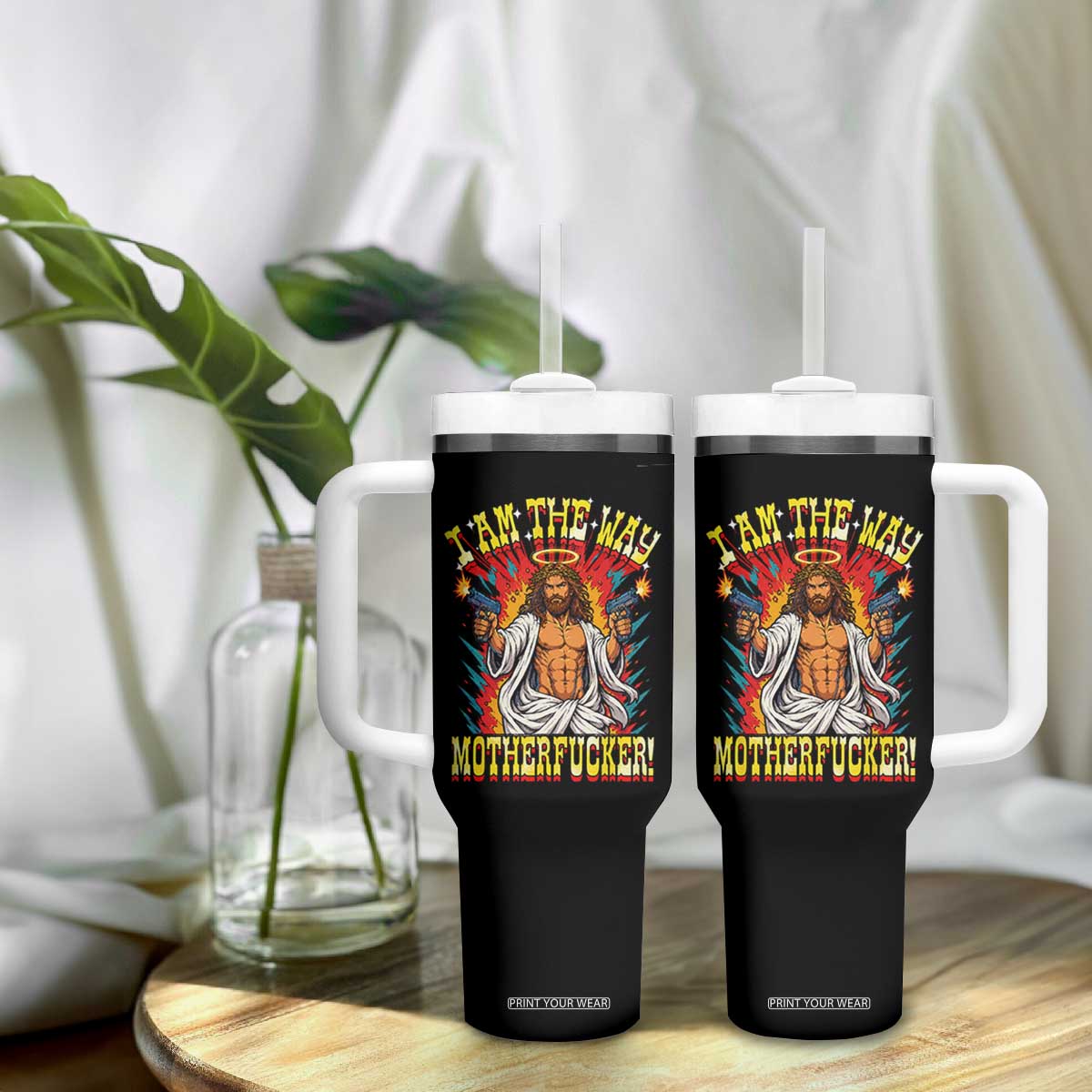 Funny Jesus LitRPG I Am The Way Motherfucker Tumbler With Handle TS11 Print Your Wear