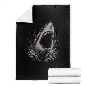 Vintage Great White Shark Jaw Graphic Throw Blanket Marine Life Gifts TS11 Black Print Your Wear